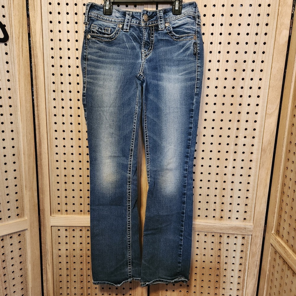 Silver Suki Slim Mid Rise Boot Cut Stretch Denim Jeans 26 in x 31 in